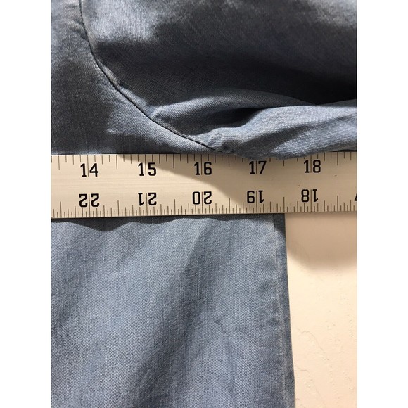 LOFT Chambray Button Tie Front Top Size XXSP - Picture 9 of 10